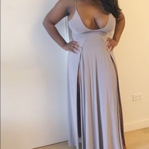 Gorgeous light grey slinky maxi dress